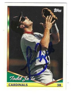 Autographed TODD ZEILE St. Louis Cardinals 1994 Topps Card