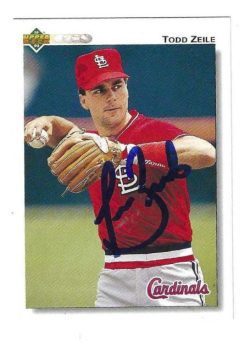 Autographed TODD ZEILE St. Louis Cardinals 1992 Upper Deck Card