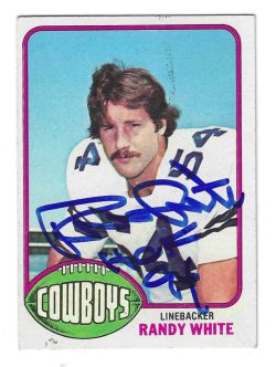 Autographed RANDY WHITE Dallas Cowboys 1976 Topps Rookie Card #424