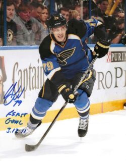 Autographed ADAM CRACKNELL 8X10 St. Louis Blues Photo