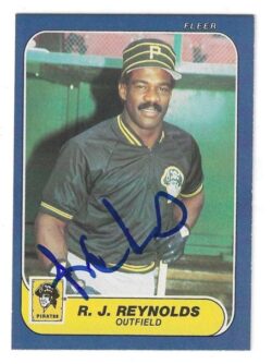 Autographed R.J. REYNOLDS Pittsburgh Pirates 1986 Fleer Card