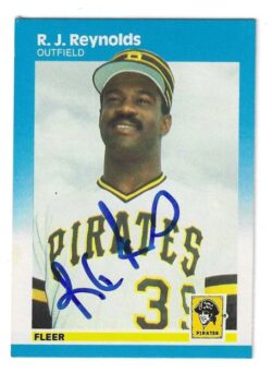 Autographed R.J. REYNOLDS Pittsburgh Pirates 1987 Fleer Card
