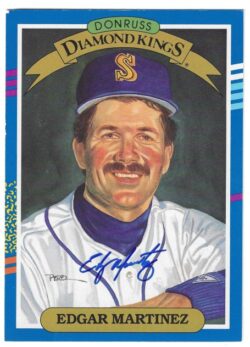 Autographed EDGAR MARTINEZ Seattle Mariners 1991 5X7 Donruss Diamond King