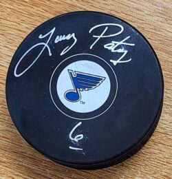 Autographed LARRY PATEY St. Louis Blues Hockey Puck