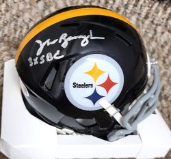 Autographed JOHN BANASZAK "3X SBC" Pittsburgh Steelers Mini Helmet JSA