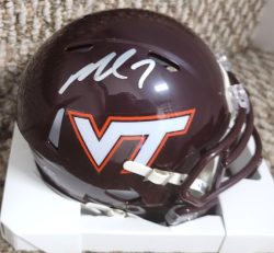 Autographed MICHAEL VICK Virginia Tech Hokies Mini Helmet JSA