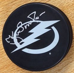 Autographed KJELL SAMUELSSON Tampa Bay Lightning Hockey Puck