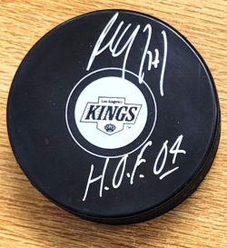 Autographed PAUL COFFEY "HOF 04" Los Angeles Kings Hockey Puck JSA