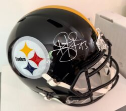 TROY POLAMALU Signed Pittsburgh Steelers Full-Size Replica Football Helmet JSA