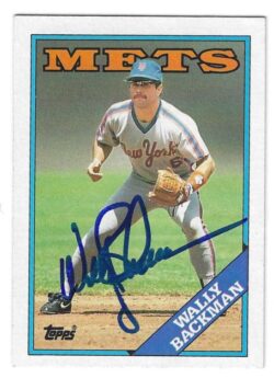 Autographed WALLY BACKMAN New York Mets 1988 Topps Baseball Card