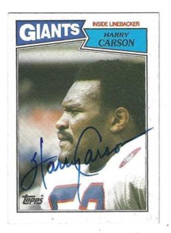 Autographed HARRY CARSON New York Giants 1987 Topps Card #25