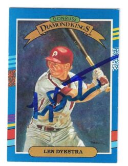 Autographed LENNY DYKSTRA Philadelphia Phillies 1991 Donruss Diamond King Card