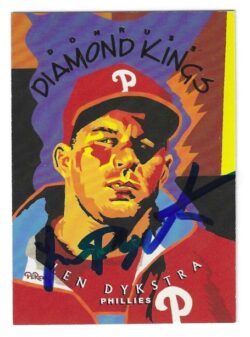 Autographed LENNY DYKSTRA Philadelphia Phillies 1995 Donruss Diamond King Card