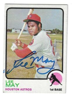 Autographed LEE MAY Houston Astros 1973 Topps Card