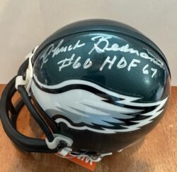 Autographed Chuck Bednarik Philadelphia Eagles Mini Helmet MLA COA