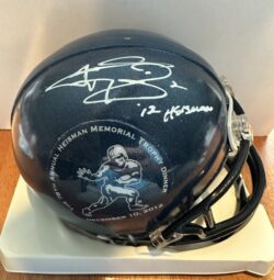 Signed Johnny Manziel 2012 Heisman Trophy Dinner Mini Helmet with MLA COA
