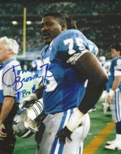 Autographed LOMAS BROWN "7 Pro Bowls" 8X10 Detroit Lions Photo