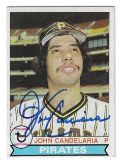 Autographed JOHN CANDELARIA Pittsburgh Pirates 1979 Topps card