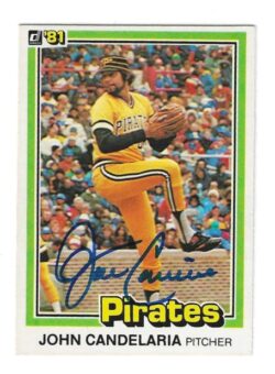 Autographed JOHN CANDELARIA Pittsburgh Pirates 1981 Donruss Card