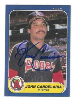 Autographed JOHN CANDELARIA California Angels 1986 Fleer Card
