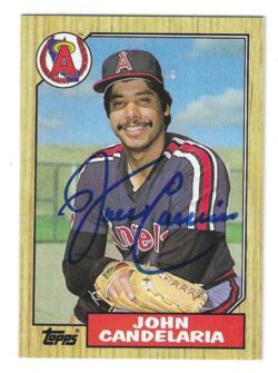 Autographed JOHN CANDELARIA California Angels 1987 Topps Card