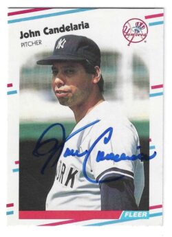Autographed JOHN CANDELARIA New York Yankees 1988 Fleer Card