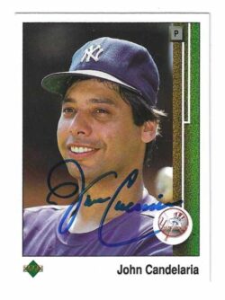 Autographed JOHN CANDELARIA New York Yankees 1989 Upper Deck Card