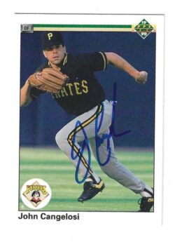 Autographed JOHN CANGELOSI Pittsburgh Pirates 1990 Upper Deck Card