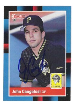 Autographed JOHN CANGELOSI Pittsburgh Pirates 1988 Donruss Card