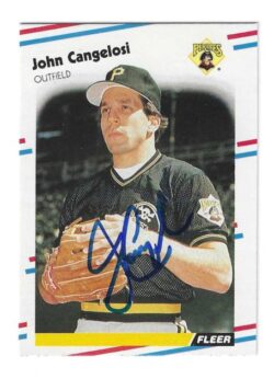 Autographed JOHN CANGELOSI Pittsburgh Pirates 1988 Fleer Card