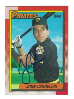 Autographed JOHN CANGELOSI Pittsburgh Pirates 1990 Topps Card