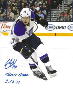Autographed ADAM CRACKNELL 8X10 St. Louis Blues Photo