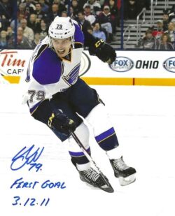 Autographed ADAM CRACKNELL 8X10 St. Louis Blues Photo