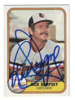 Autographed RICK DEMPSEY Baltimore Orioles 1981 Fleer Card