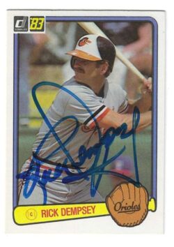 Autographed RICK DEMPSEY Baltimore Orioles 1983 Donruss Card