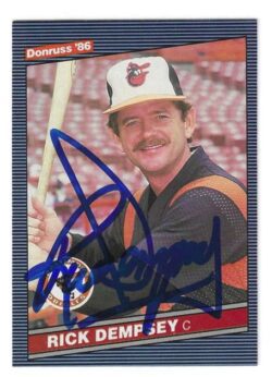 Autographed RICK DEMPSEY Baltimore Orioles 1986 Donruss Card