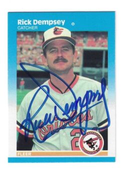 Autographed RICK DEMPSEY Baltimore Orioles 1987 Fleer Card