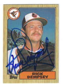Autographed RICK DEMPSEY Baltimore Orioles 1987 Topps Card