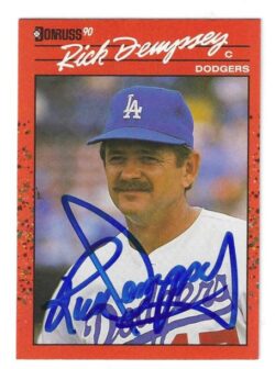 Autographed RICK DEMPSEY Los Angeles Dodgers 1990 Donruss Card