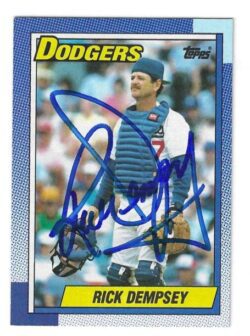 Autographed RICK DEMPSEY Los Angeles Dodgers 1990 Topps Card