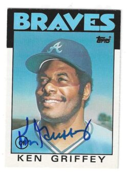 Autographed KEN GRIFFEY Atlanta Braves 1986 Topps Card