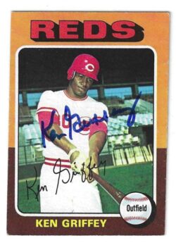 Autographed KEN GRIFFEY Cincinnati Reds 1975 Topps Card