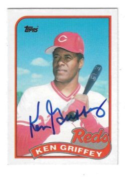 Autographed KEN GRIFFEY Cincinnati Reds 1989 Topps Card