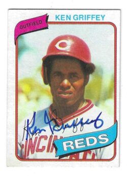 Autographed KEN GRIFFEY Cincinnati Reds 1980 Topps Card