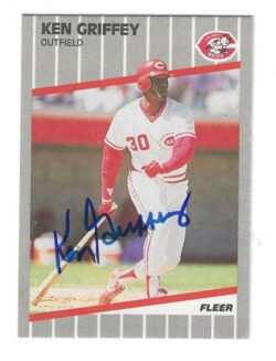 Autographed KEN GRIFFEY Cincinnati Reds 1989 Fleer Card