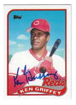 Autographed KEN GRIFFEY Cincinnati Reds 1989 Topps Card