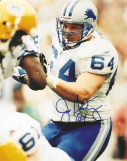 Autographed JEFF HARTINGS 8X10 Detroit Lions Photo