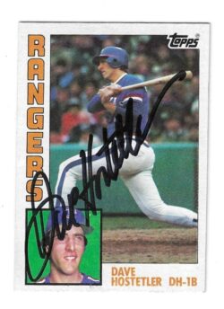 Autographed DAVE HOSTETLER Texas Rangers 1984 Topps Card