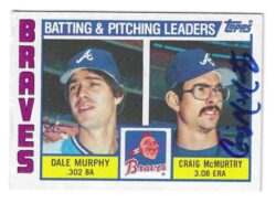 Autographed CRAIG MCMURTRY Atlanta Braves 1984 Topps Card