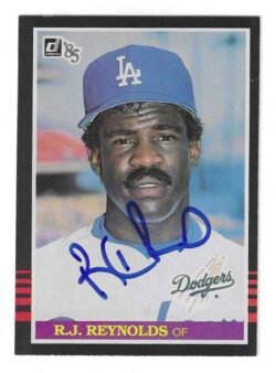 Autographed R.J. REYNOLDS Los Angeles Dodgers 1985 Donruss Card